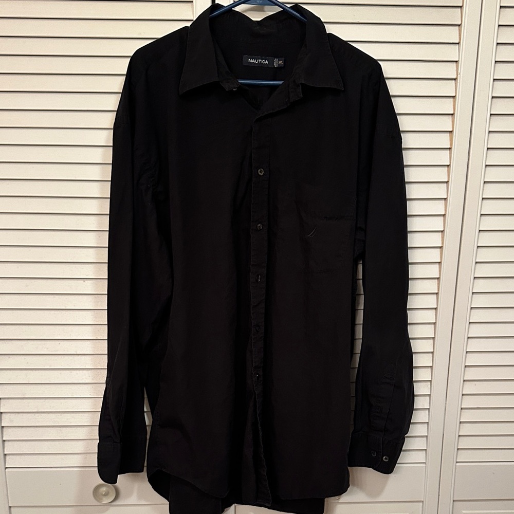 Nautica Men's Classic Black Button Down Shirt Size XXL -
soft!